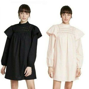 Wild Fable Long Sleeve High Neck Poplin Dress